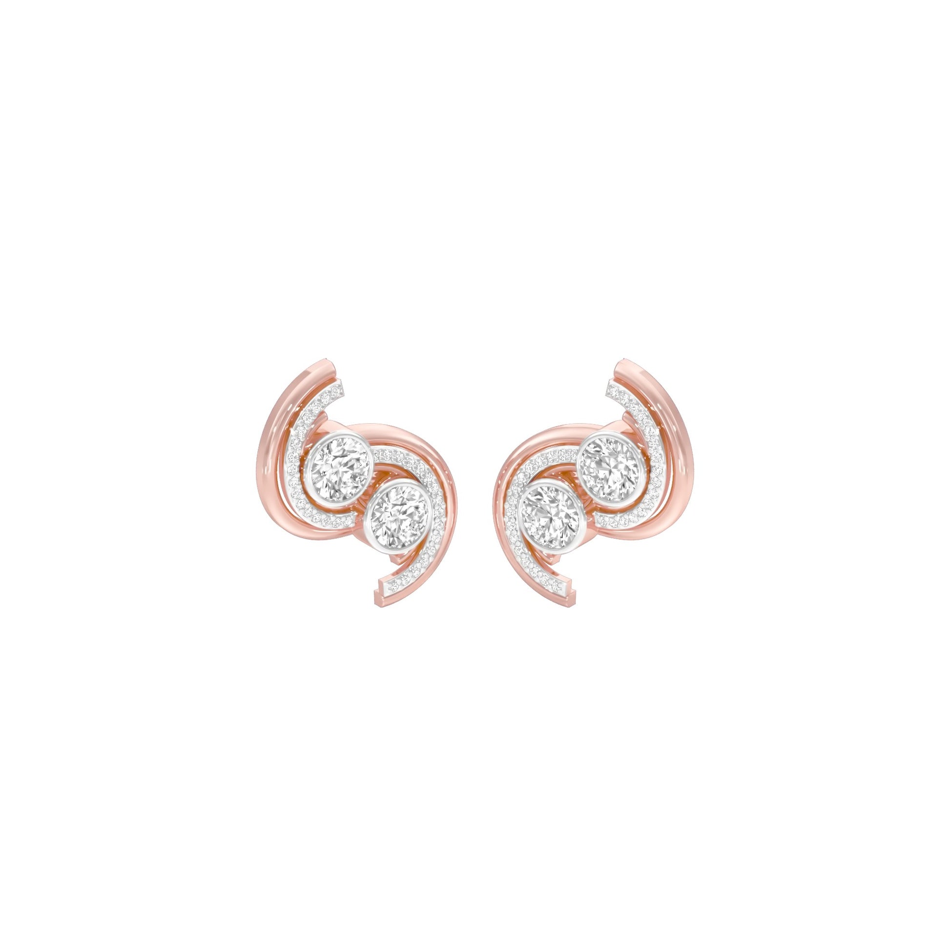 Spinlight Diamond Stud Earrings 18 KT / Rose Gold