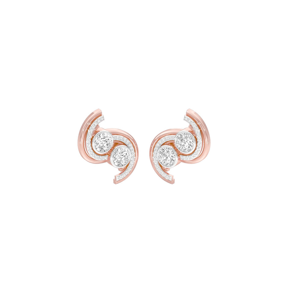 Spinlight Diamond Stud Earrings 18 KT / Rose Gold