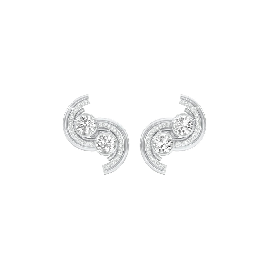 Spinlight Diamond Stud Earrings 18 KT / White Gold