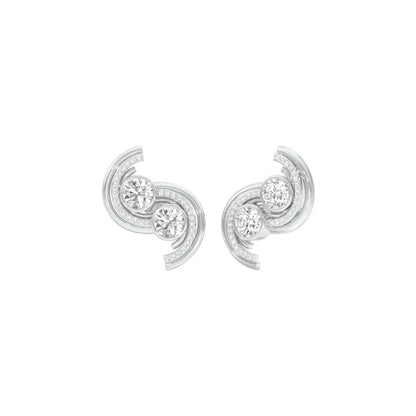 Spinlight Diamond Stud Earrings 18 KT / White Gold
