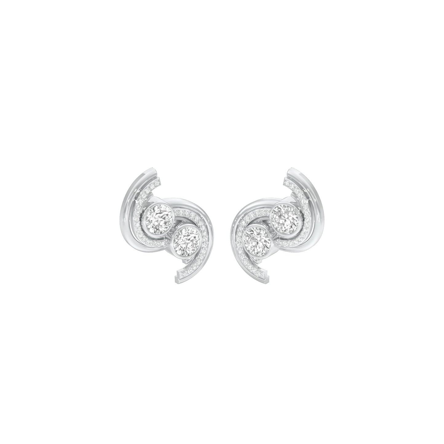 Spinlight Diamond Stud Earrings 18 KT / White Gold