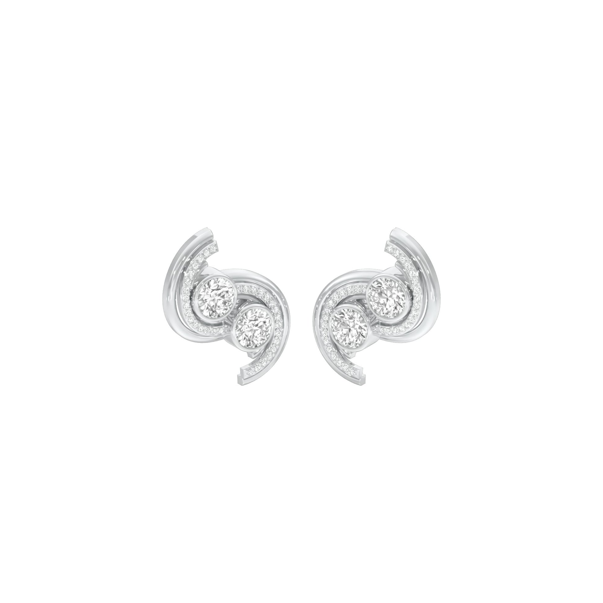 Spinlight Diamond Stud Earrings 18 KT / White Gold