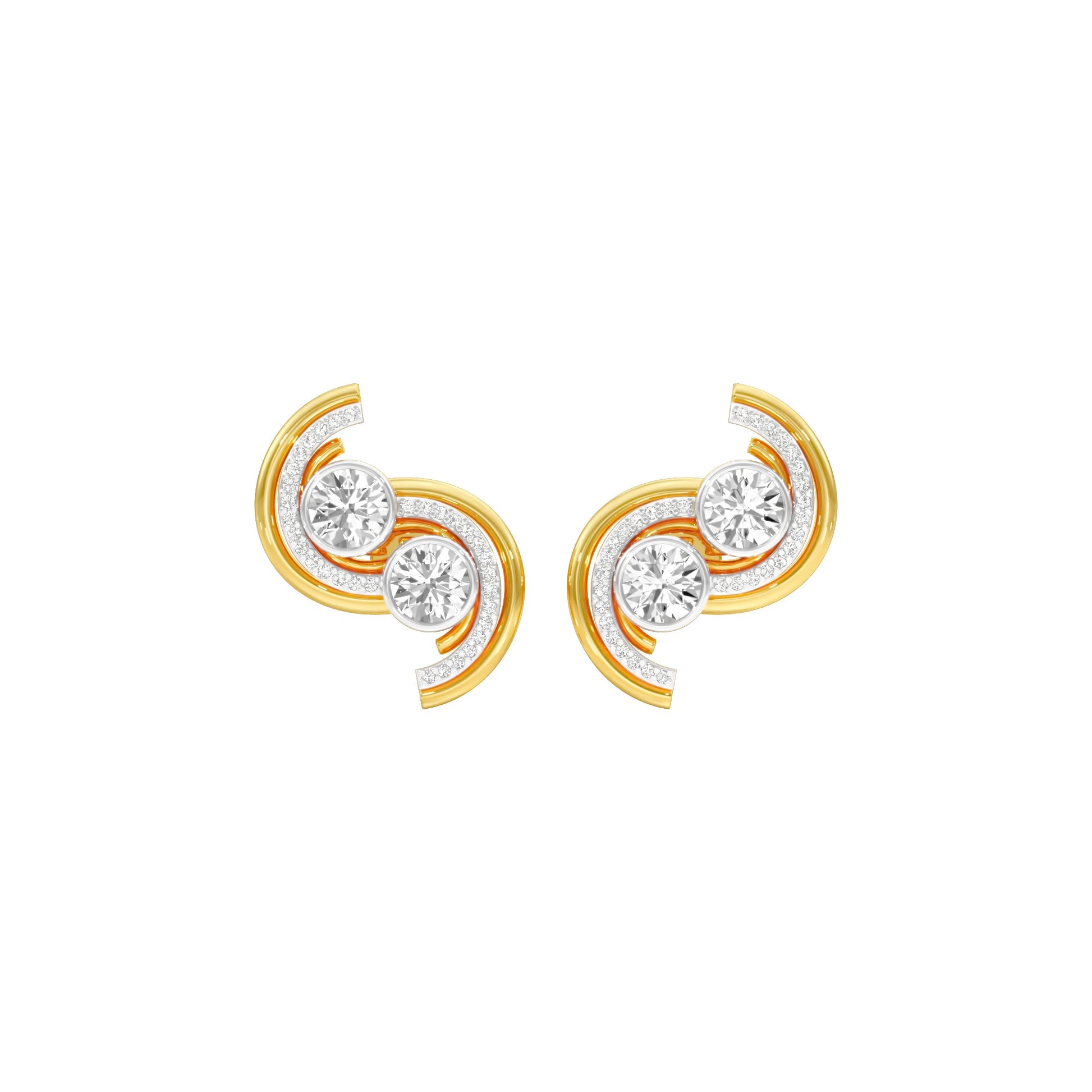 Spinlight Diamond Stud Earrings 18 KT / Yellow Gold