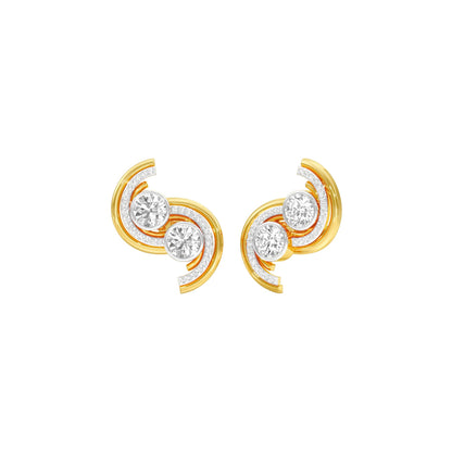 Spinlight Diamond Stud Earrings 18 KT / Yellow Gold