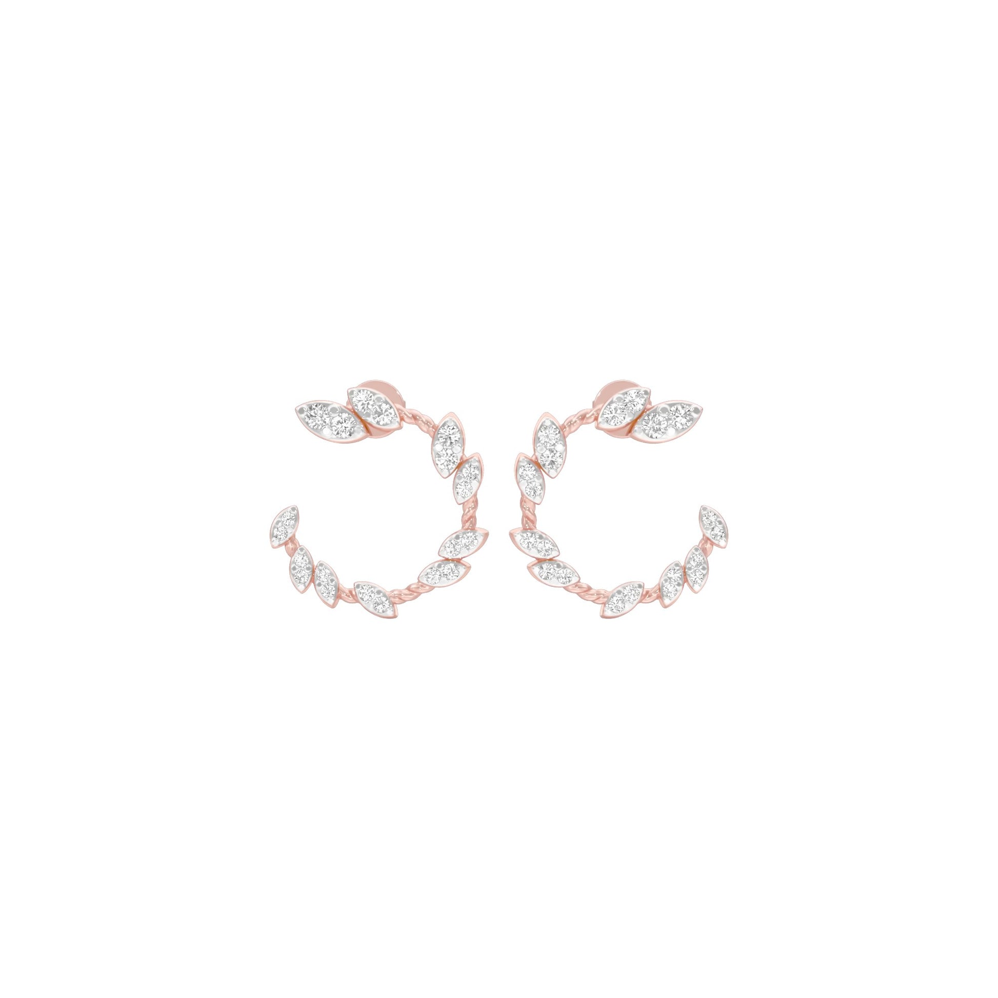 Petal Trail Diamond Stud Earrings 18 KT / Rose Gold