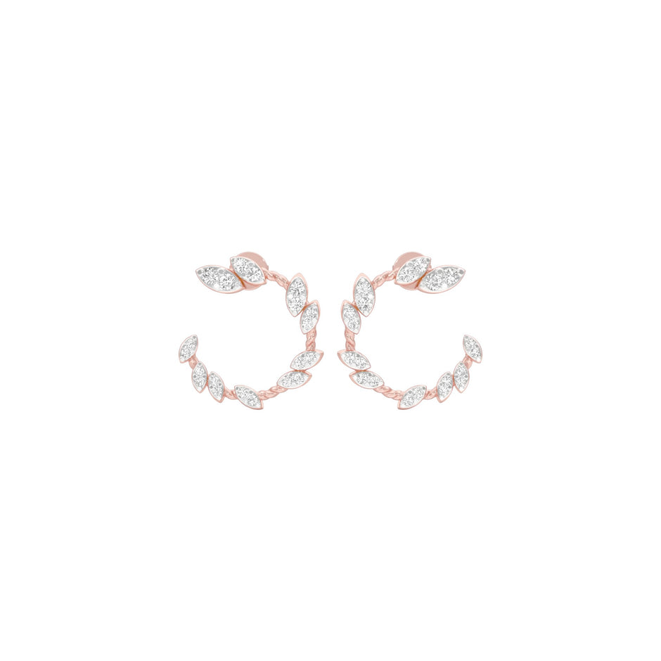 Petal Trail Diamond Stud Earrings 18 KT / Rose Gold