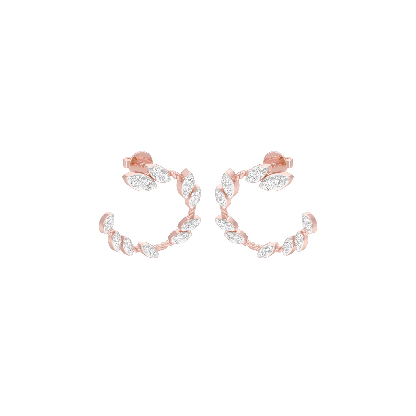 Petal Trail Diamond Stud Earrings 18 KT / Rose Gold