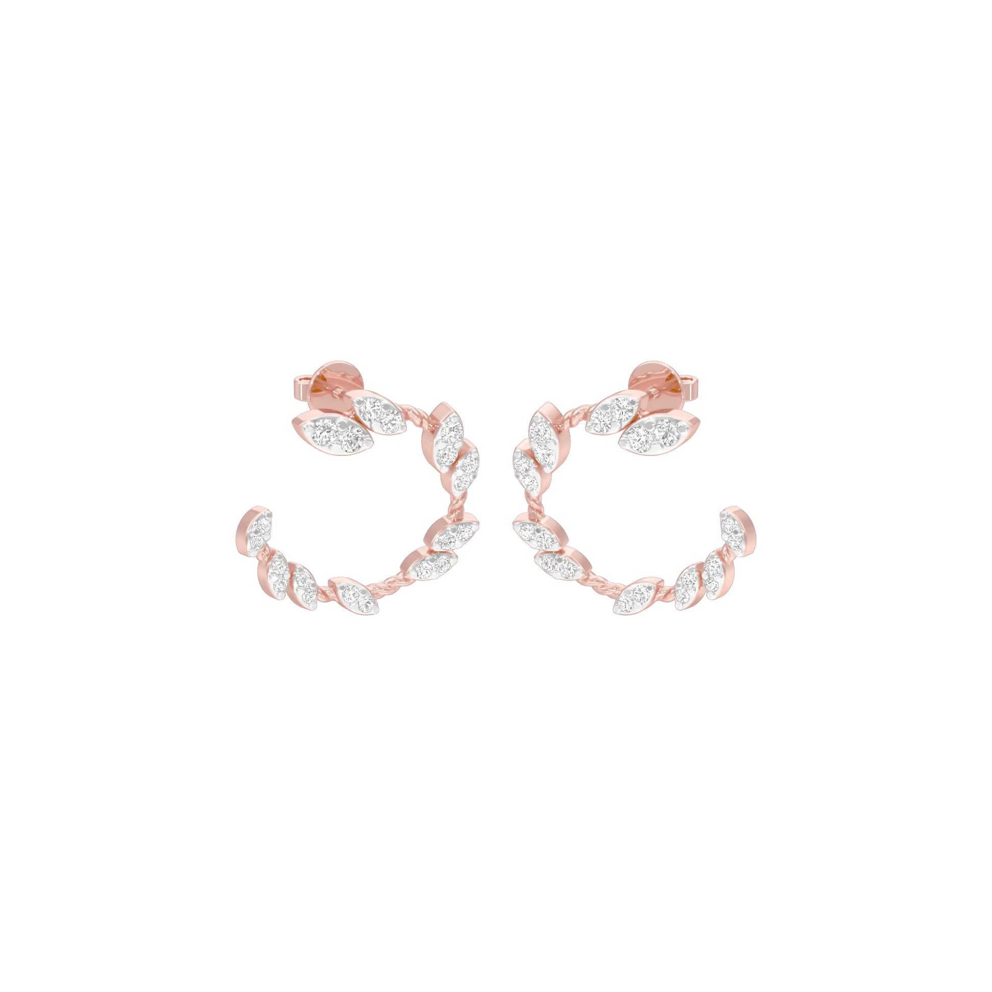 Petal Trail Diamond Stud Earrings 18 KT / Rose Gold