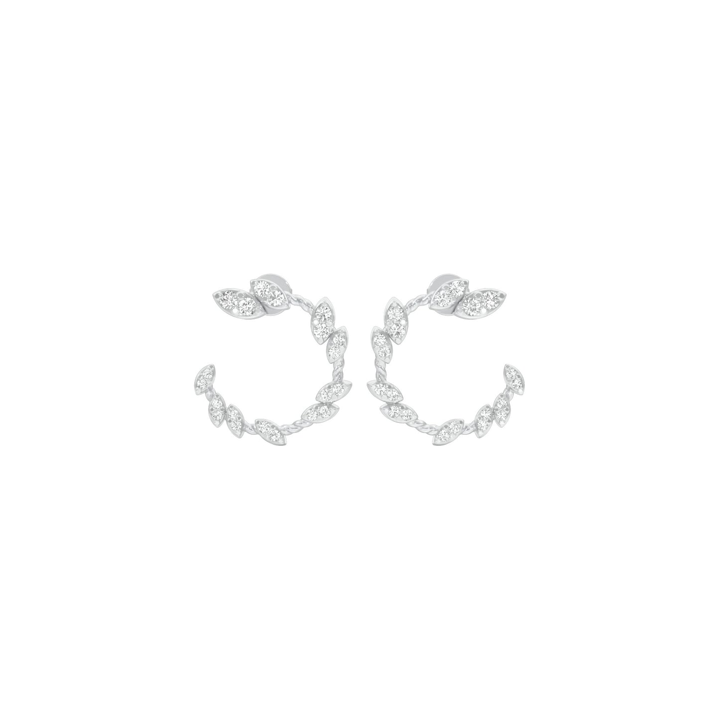 Petal Trail Diamond Stud Earrings 18 KT / White Gold
