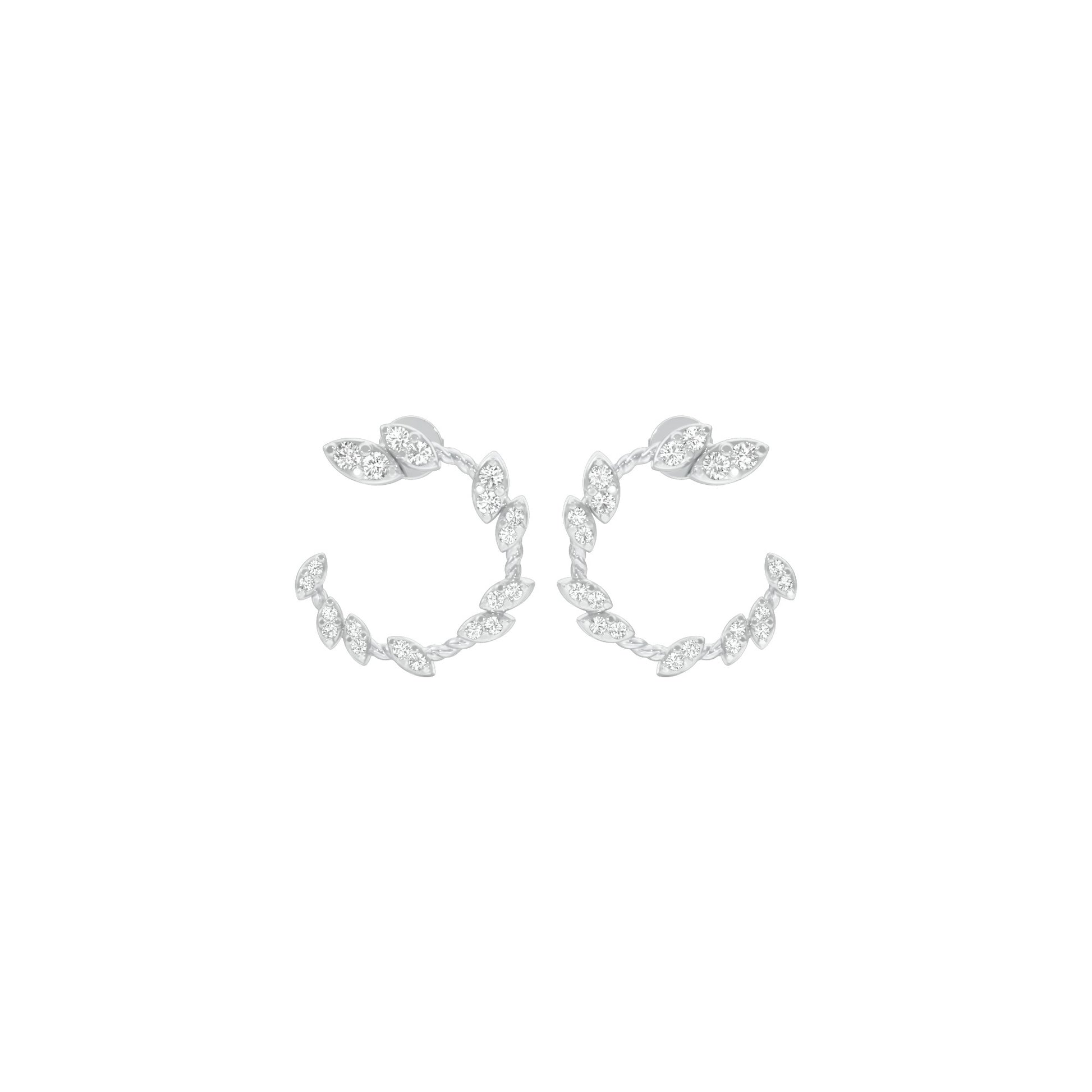 Petal Trail Diamond Stud Earrings 18 KT / White Gold