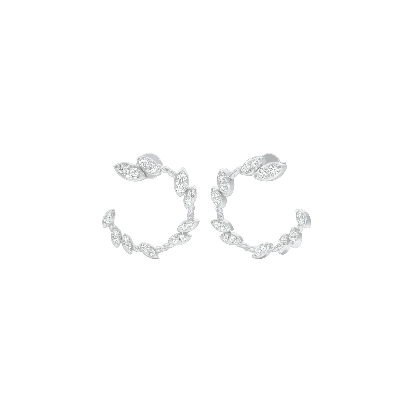 Petal Trail Diamond Stud Earrings 18 KT / White Gold