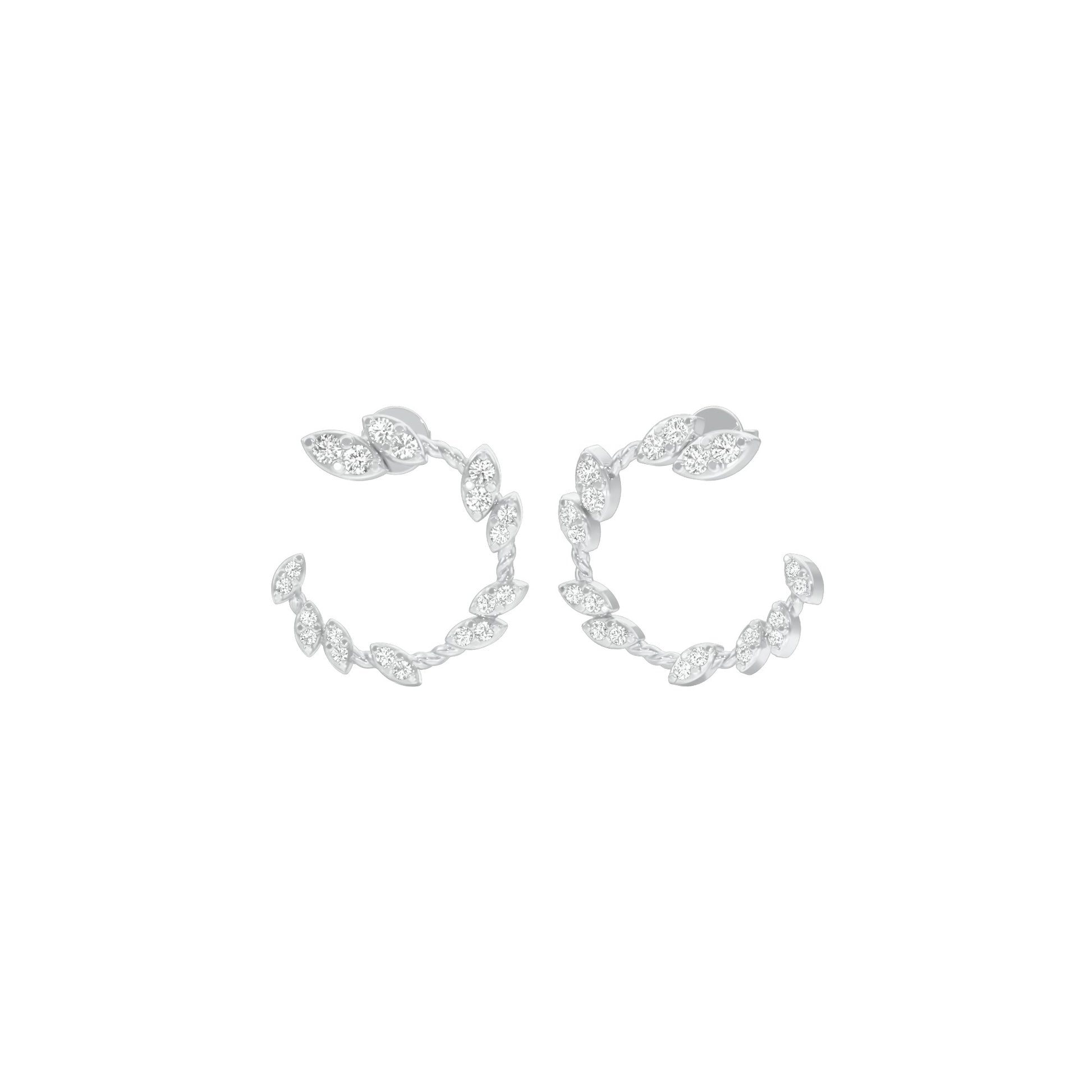 Petal Trail Diamond Stud Earrings 18 KT / White Gold