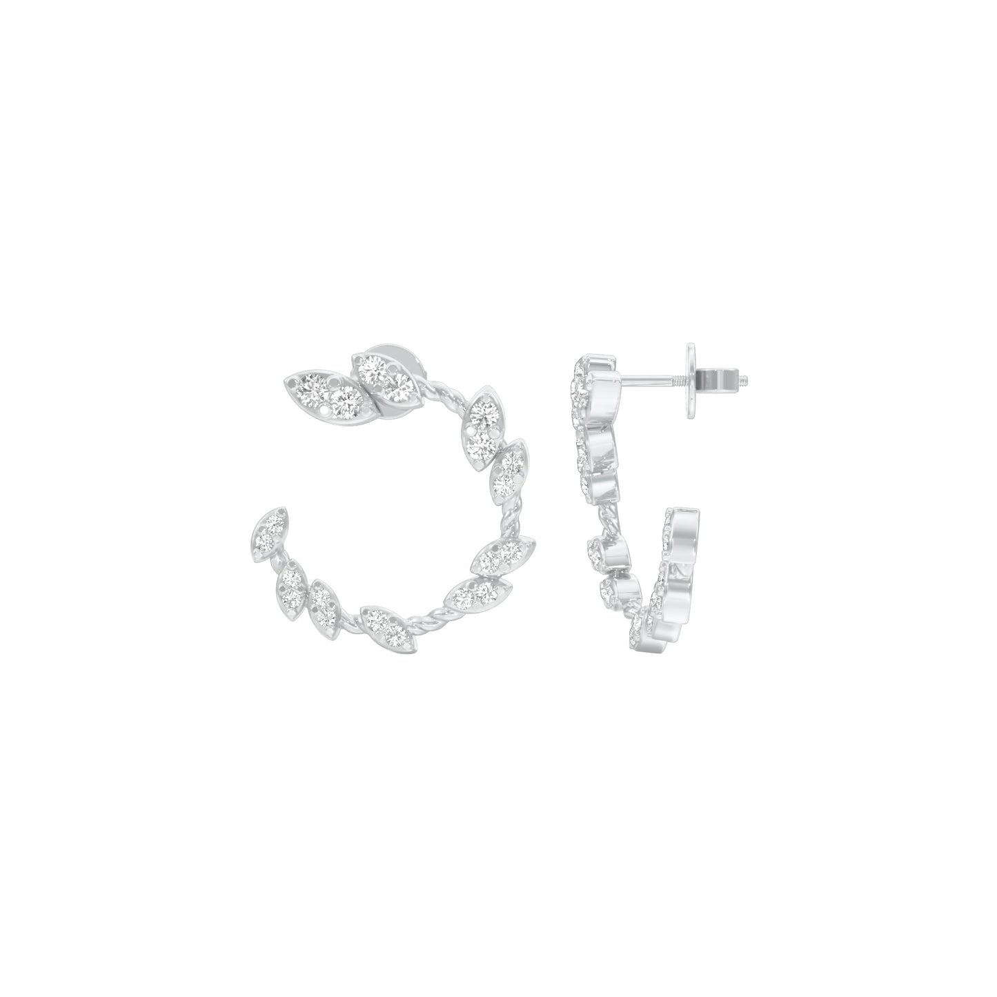 Petal Trail Diamond Stud Earrings 18 KT / White Gold