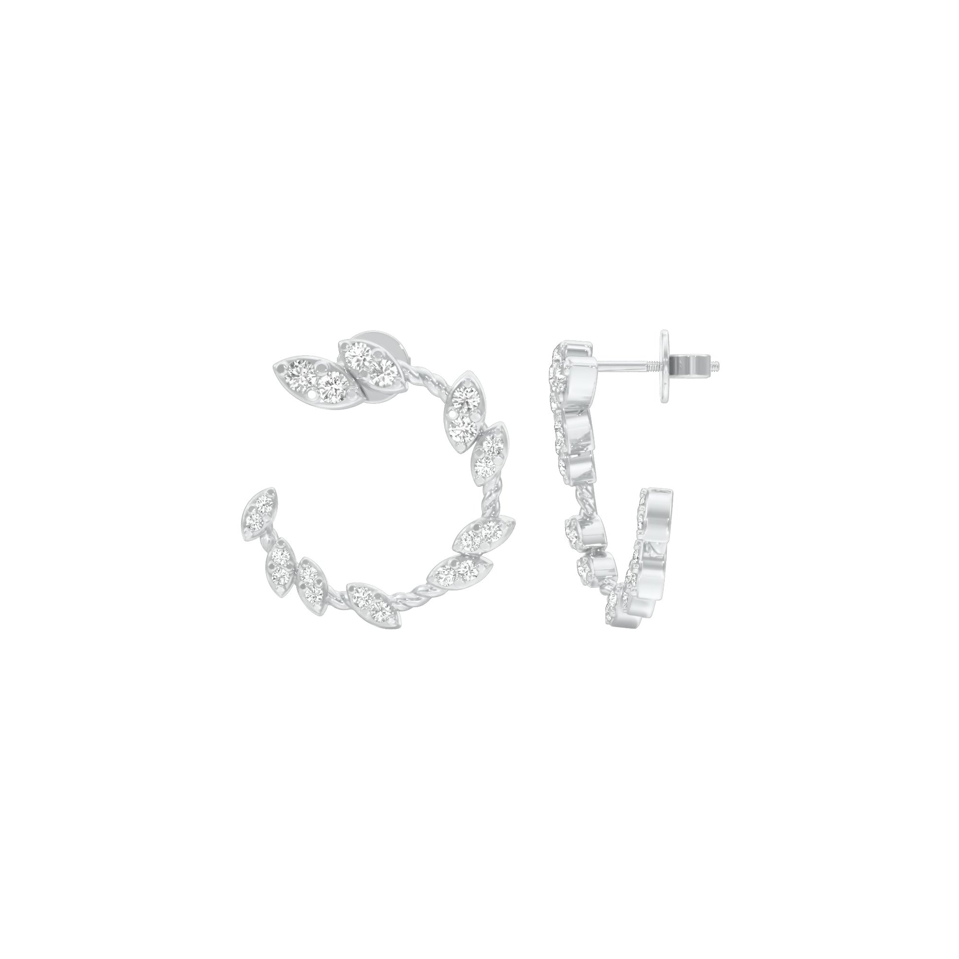 Petal Trail Diamond Stud Earrings 18 KT / White Gold