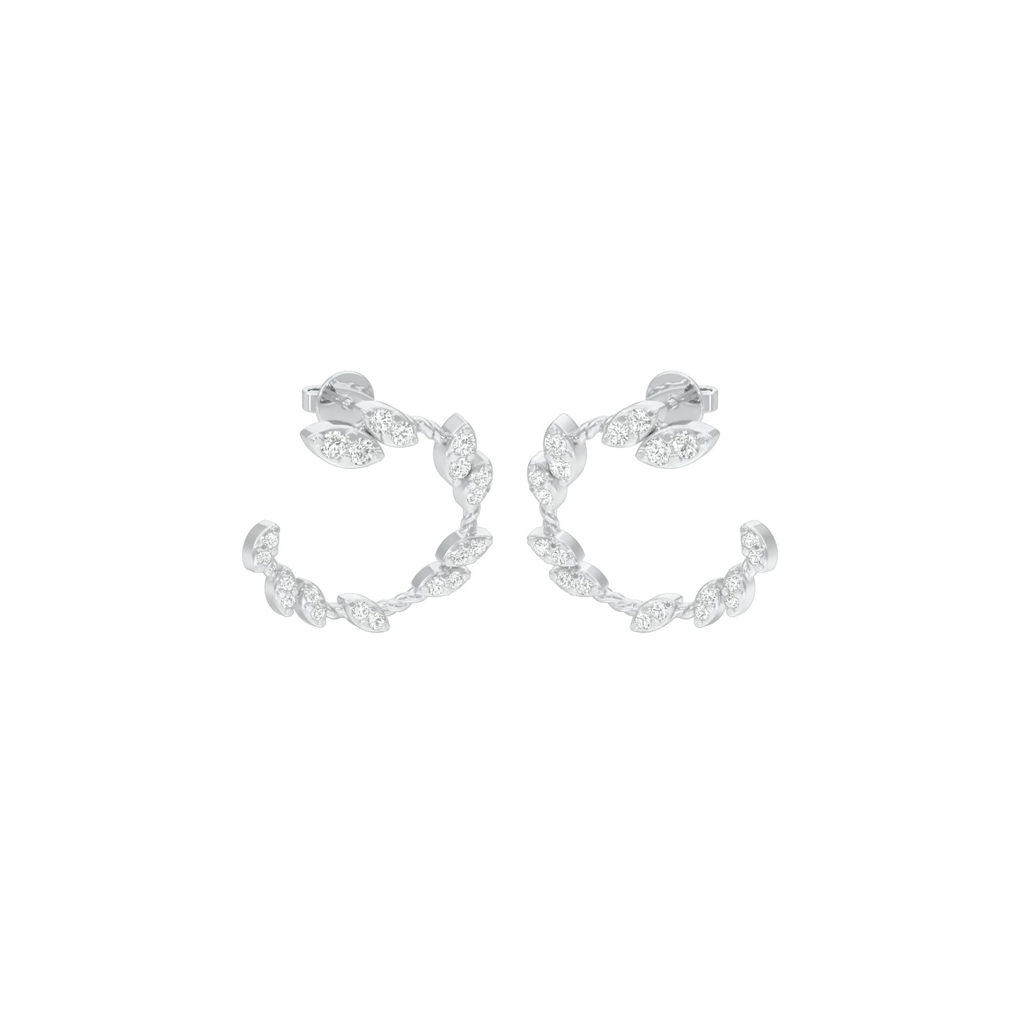 Petal Trail Diamond Stud Earrings 18 KT / White Gold