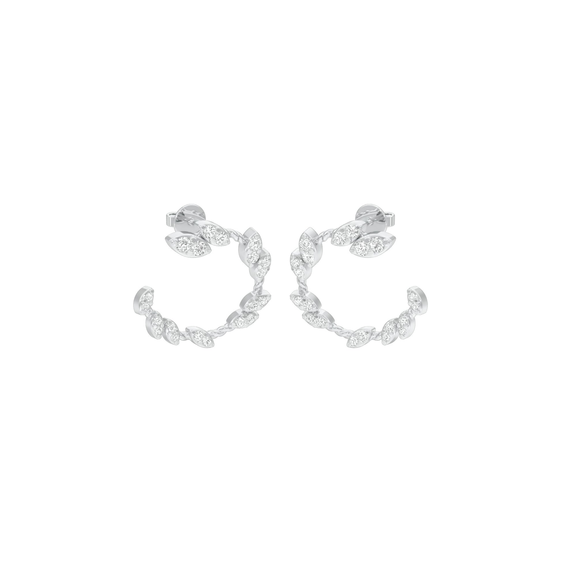 Petal Trail Diamond Stud Earrings 18 KT / White Gold