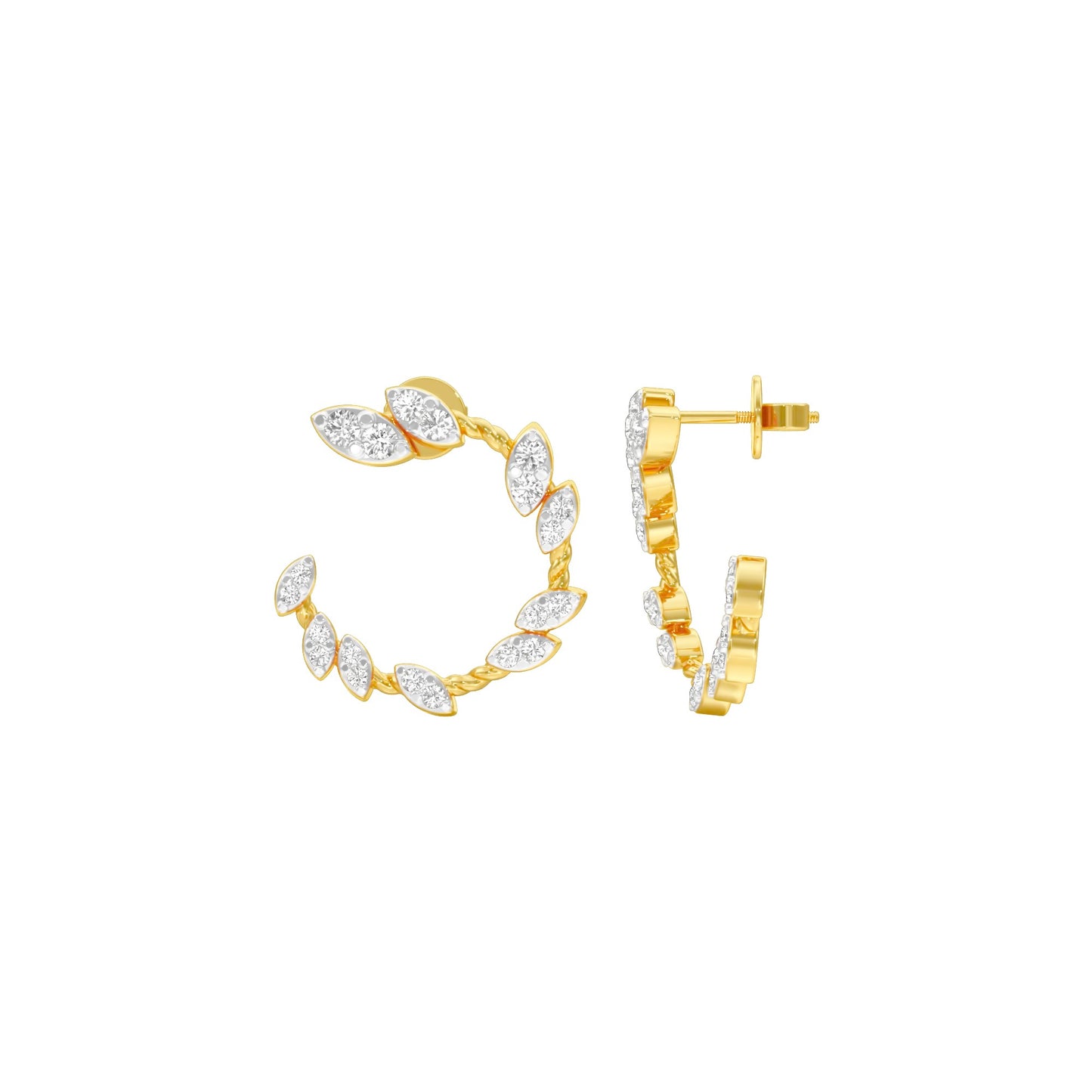Petal Trail Diamond Stud Earrings 18 KT / Yellow Gold