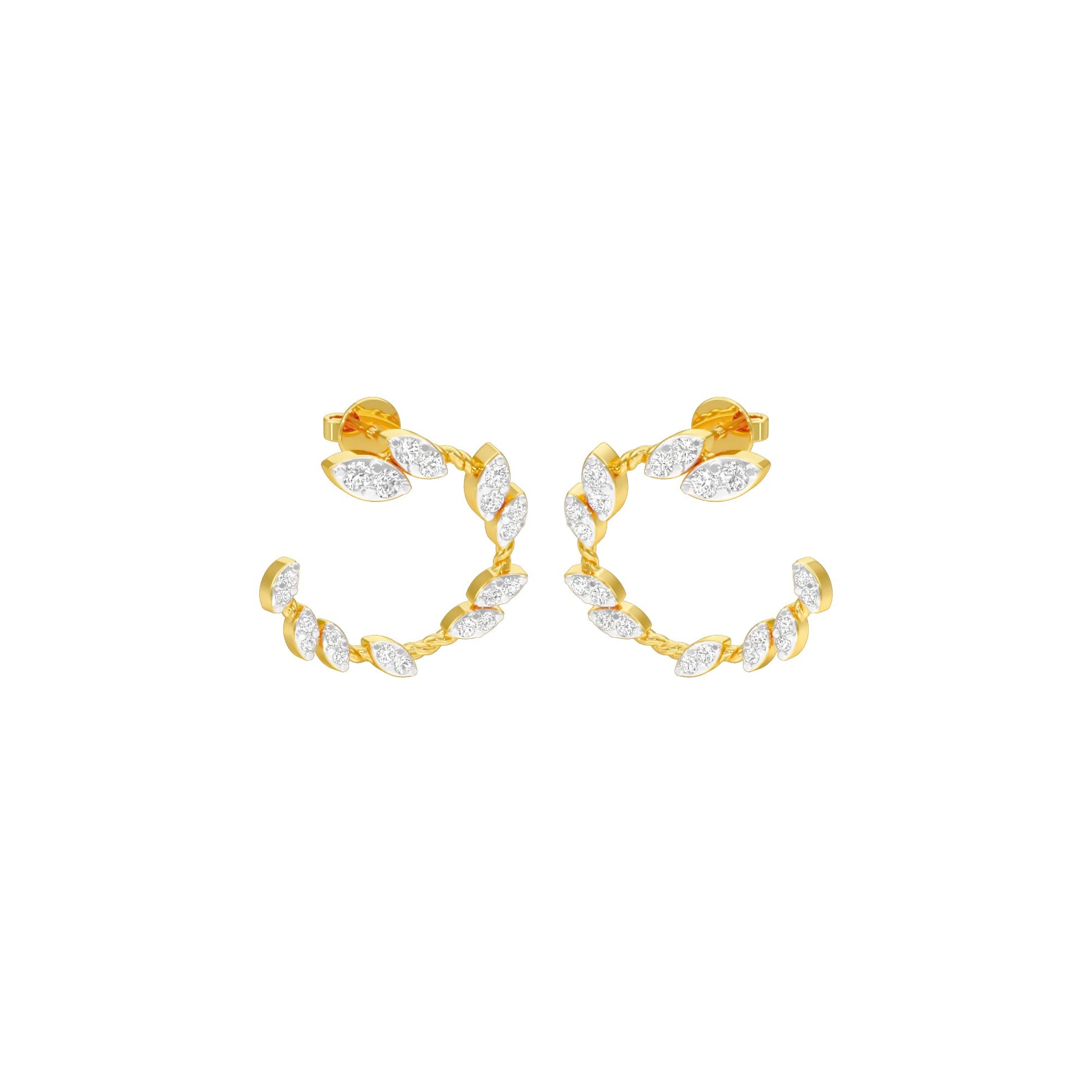 Petal Trail Diamond Stud Earrings 18 KT / Yellow Gold