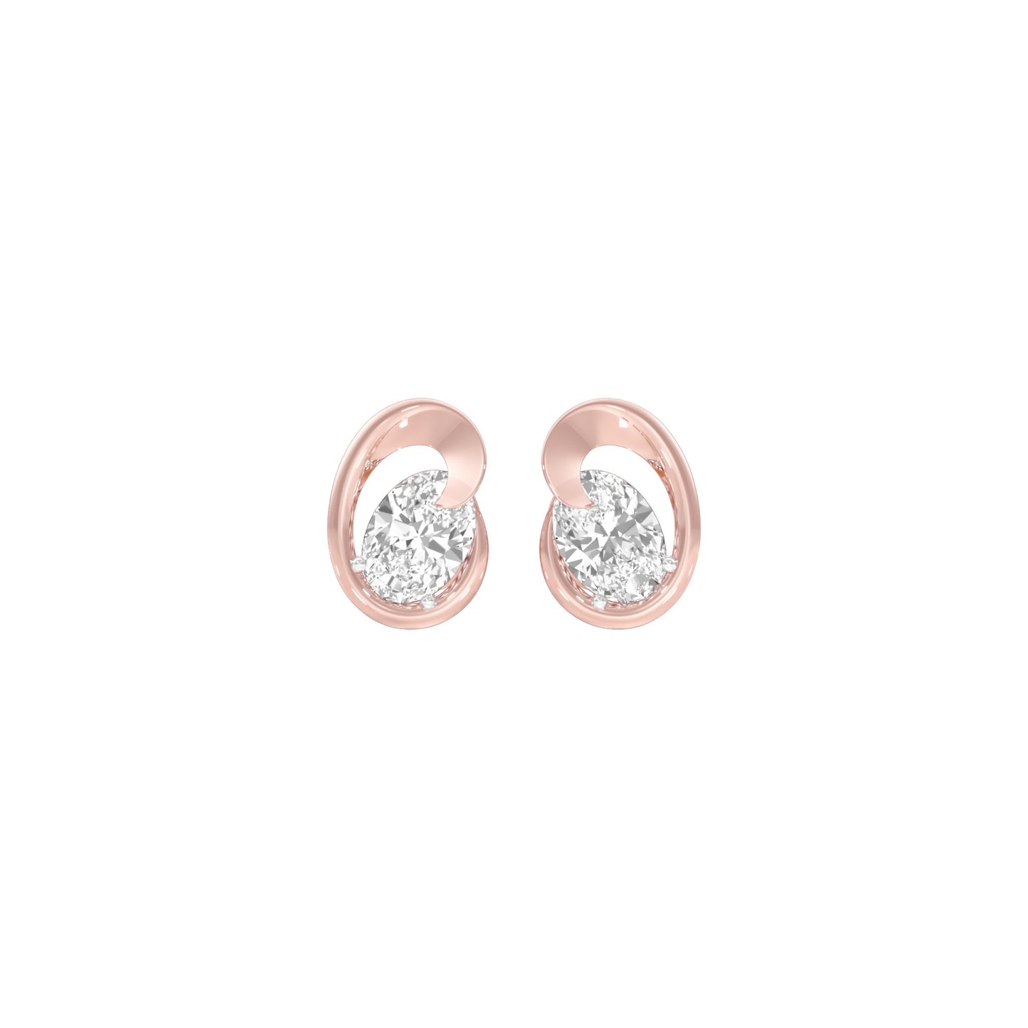 Twinkling Orbs Diamond Stud Earrings 18 KT / Rose Gold