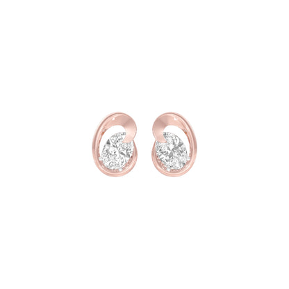 Twinkling Orbs Diamond Stud Earrings 18 KT / Rose Gold
