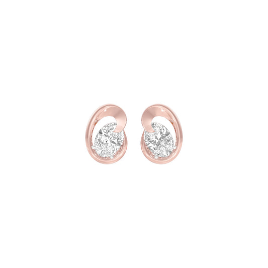 Twinkling Orbs Diamond Stud Earrings 18 KT / Rose Gold