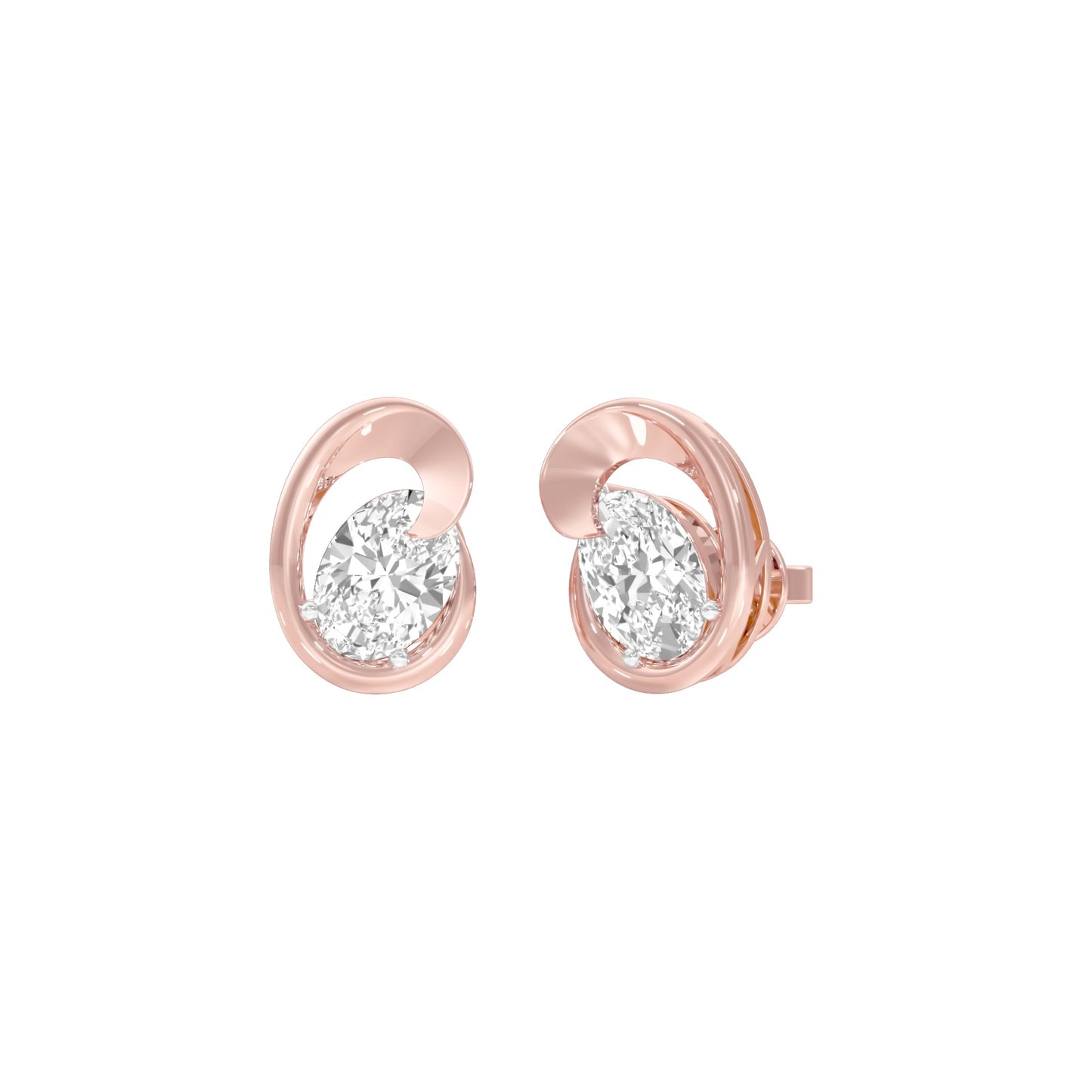 Twinkling Orbs Diamond Stud Earrings 18 KT / Rose Gold