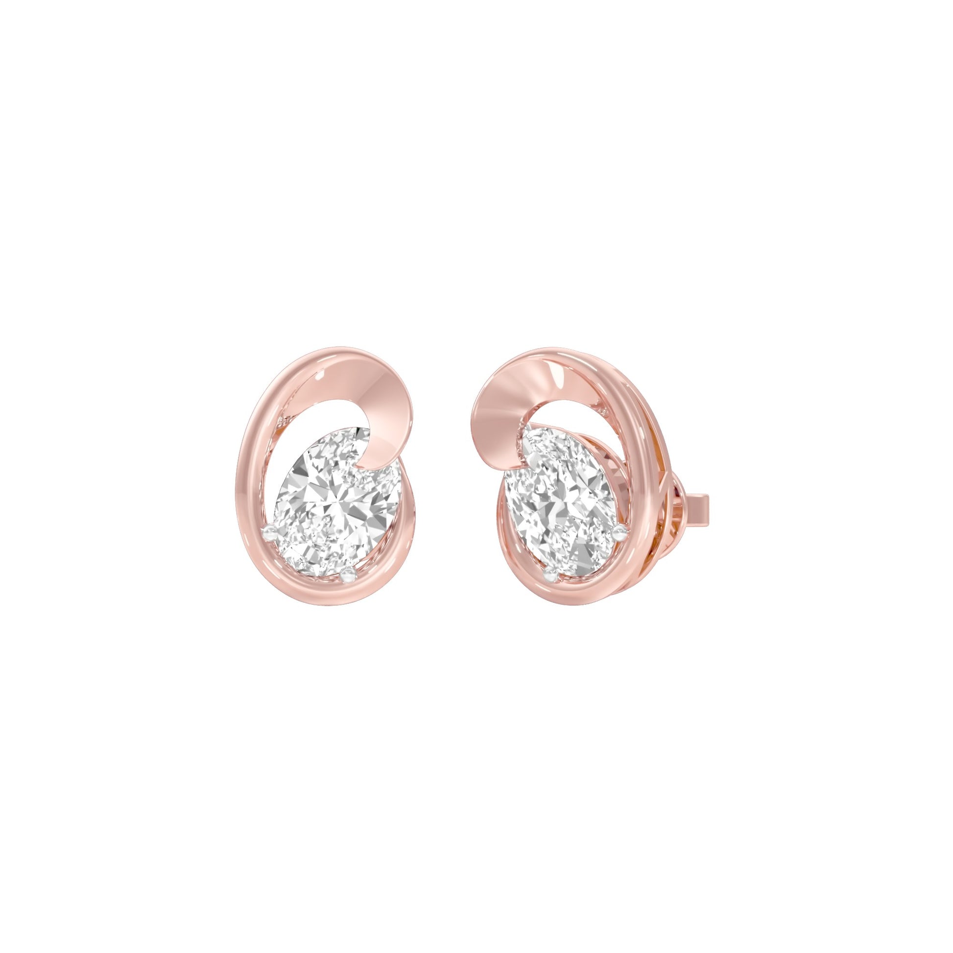 Twinkling Orbs Diamond Stud Earrings 18 KT / Rose Gold