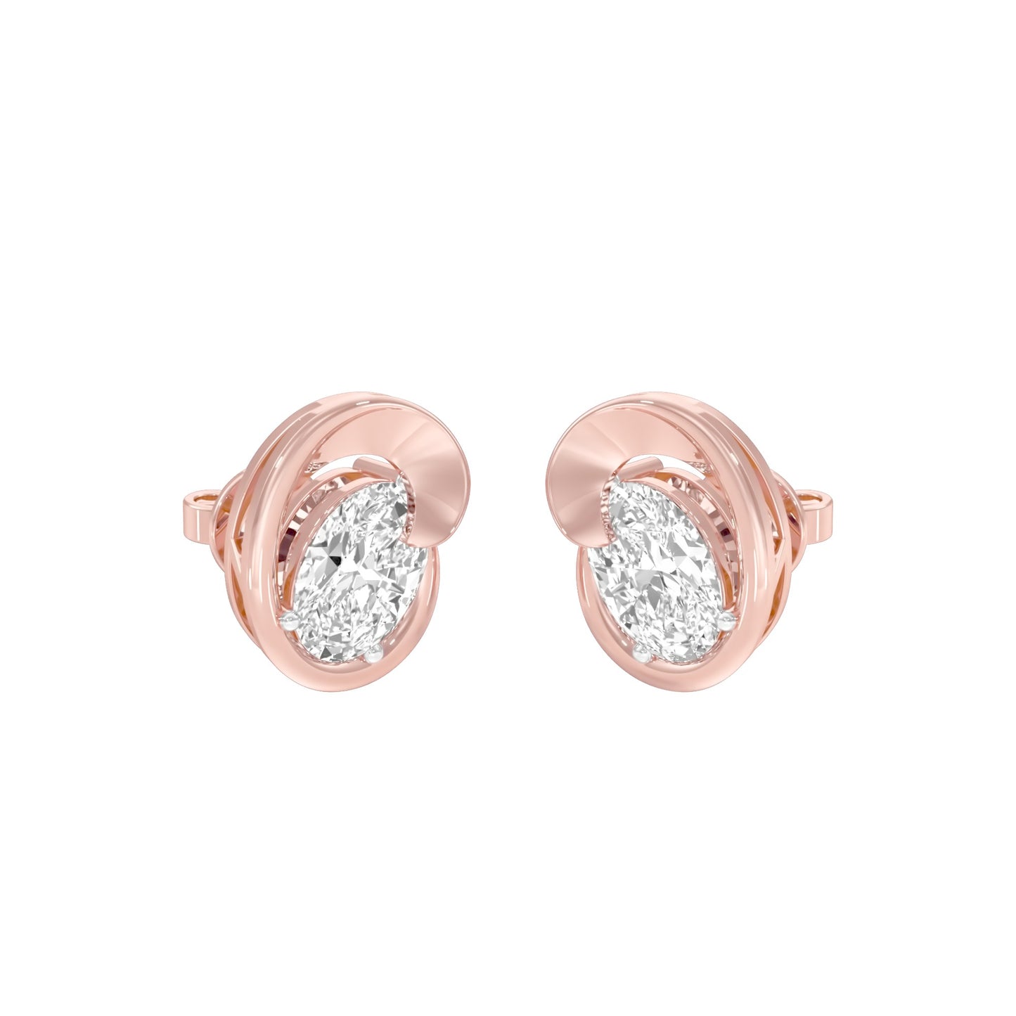 Twinkling Orbs Diamond Stud Earrings 18 KT / Rose Gold