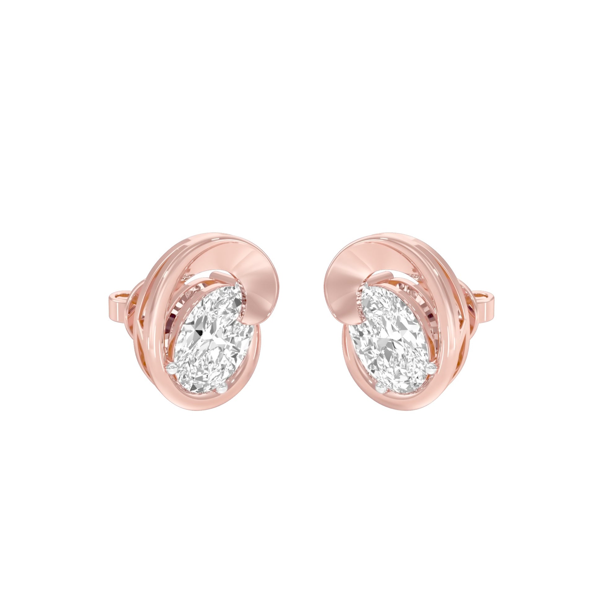 Twinkling Orbs Diamond Stud Earrings 18 KT / Rose Gold