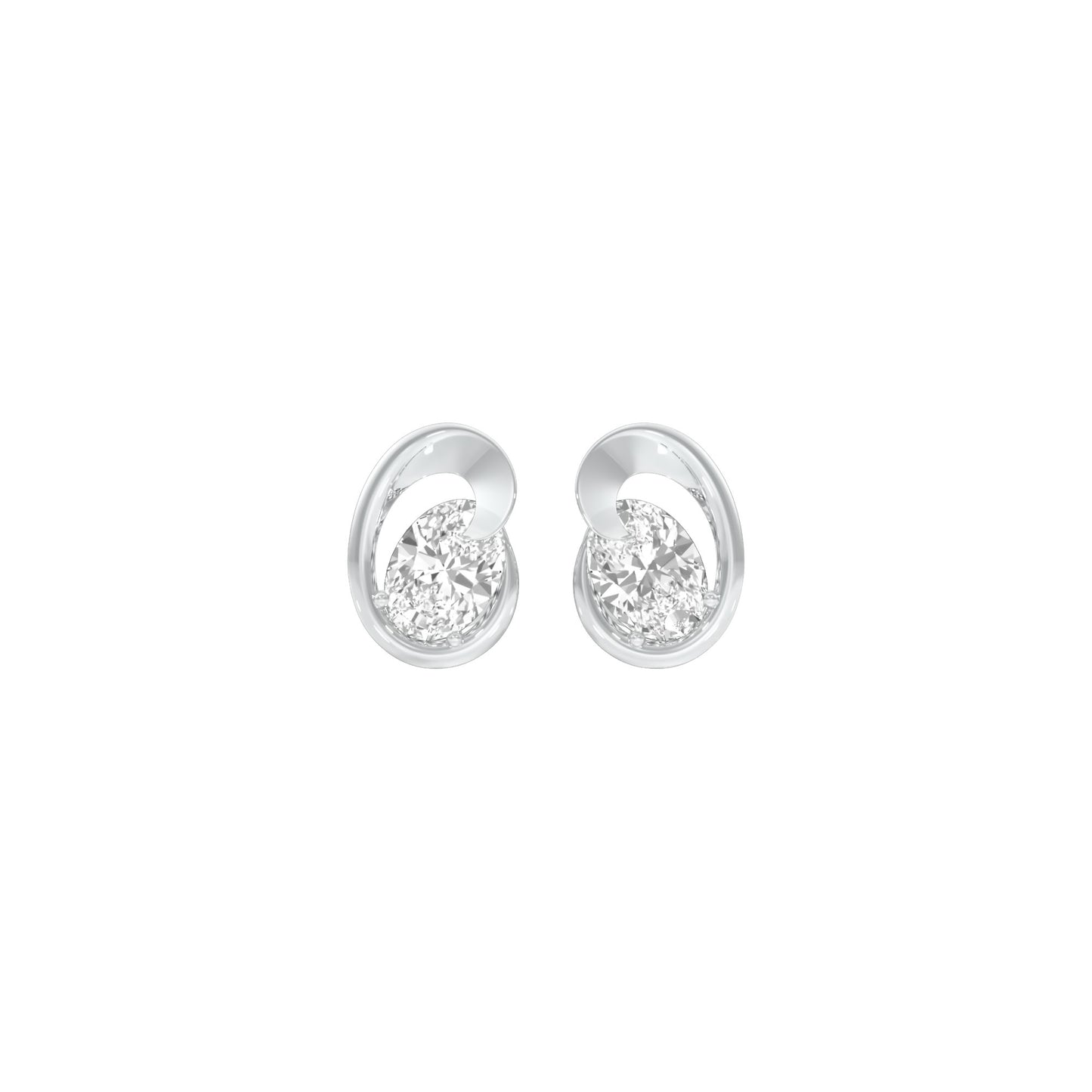 Twinkling Orbs Diamond Stud Earrings 18 KT / White Gold
