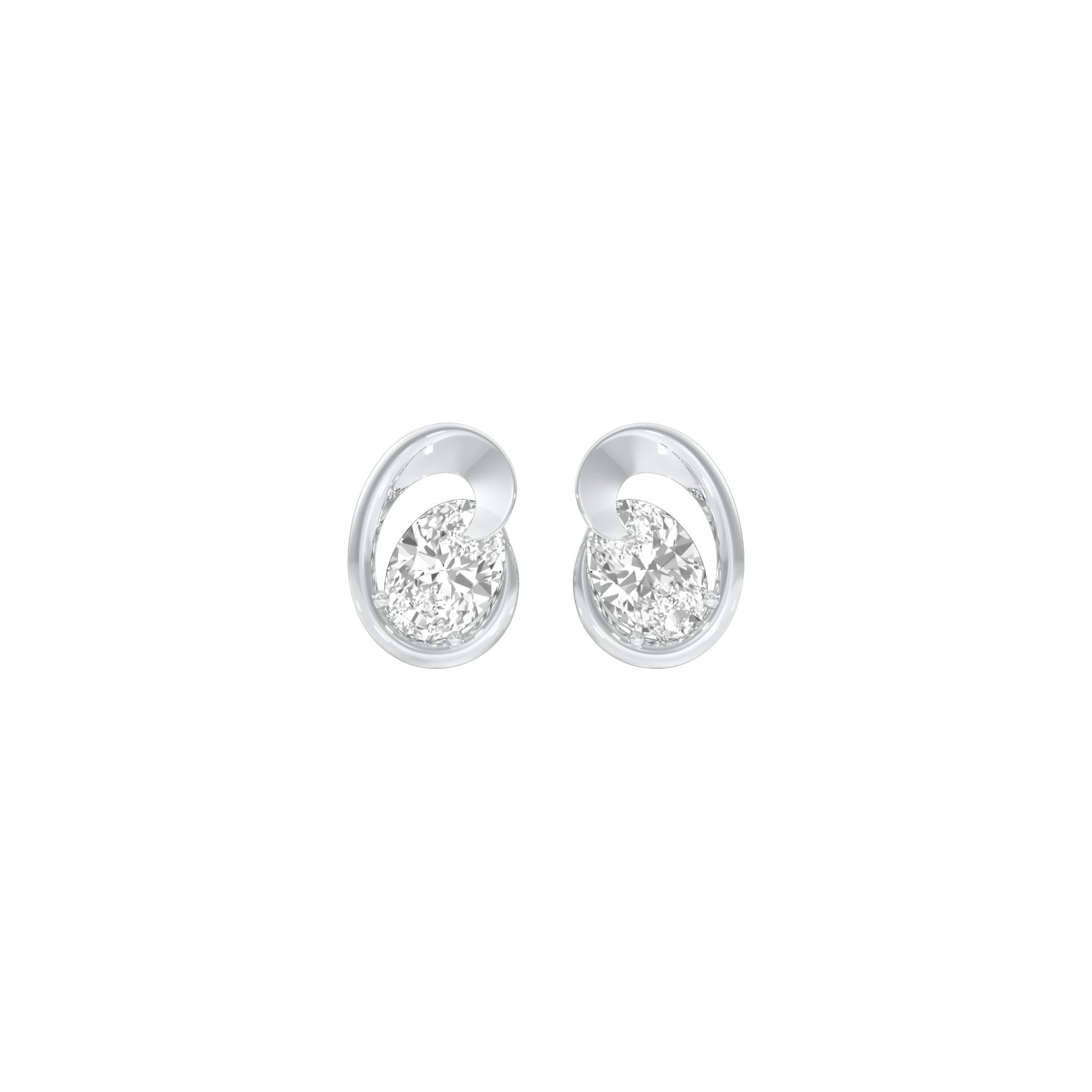 Twinkling Orbs Diamond Stud Earrings 18 KT / White Gold