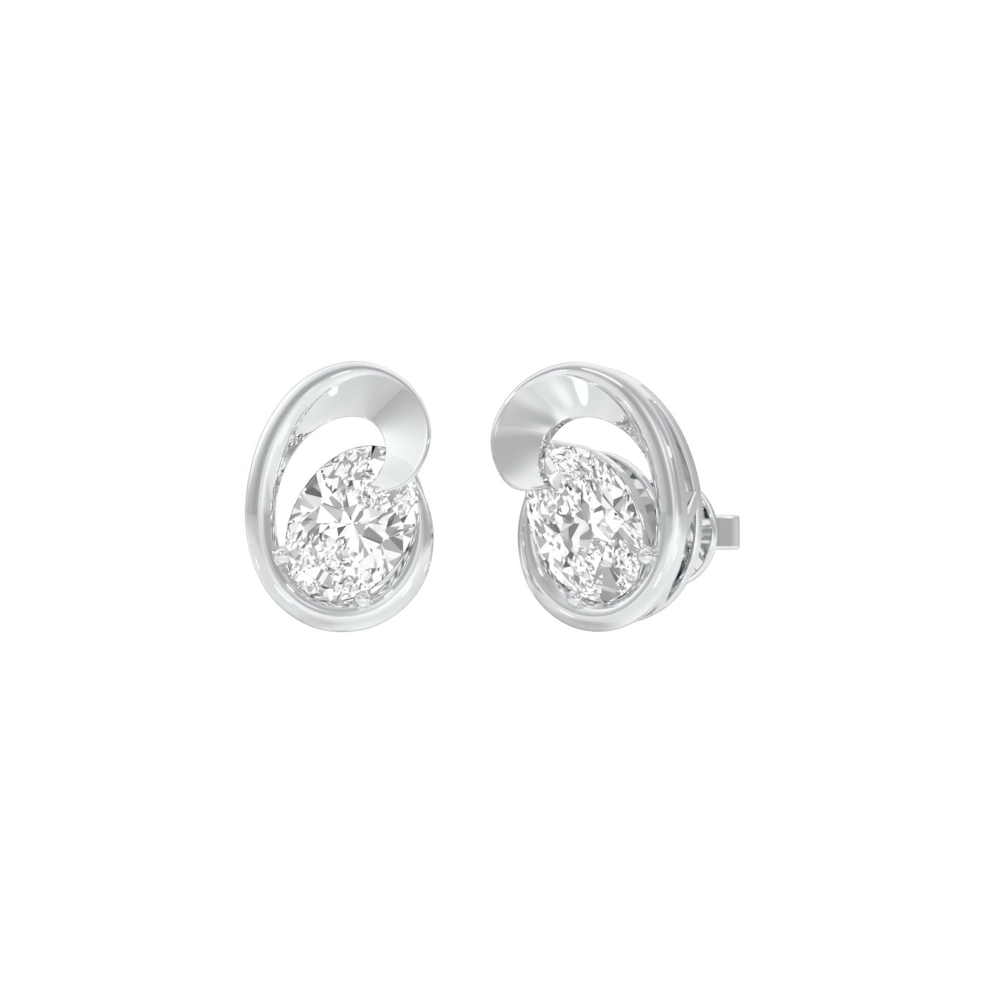 Twinkling Orbs Diamond Stud Earrings 18 KT / White Gold
