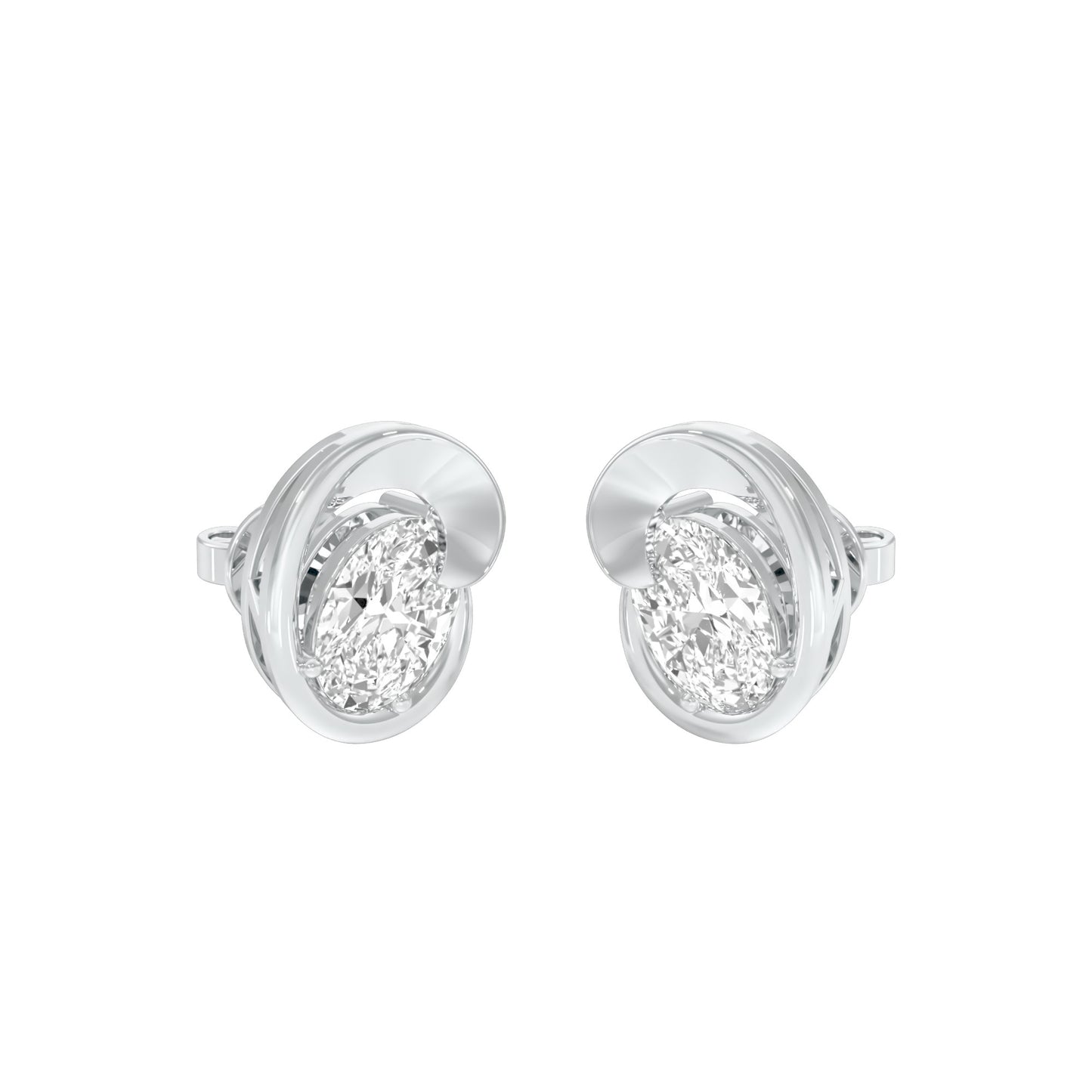 Twinkling Orbs Diamond Stud Earrings 18 KT / White Gold