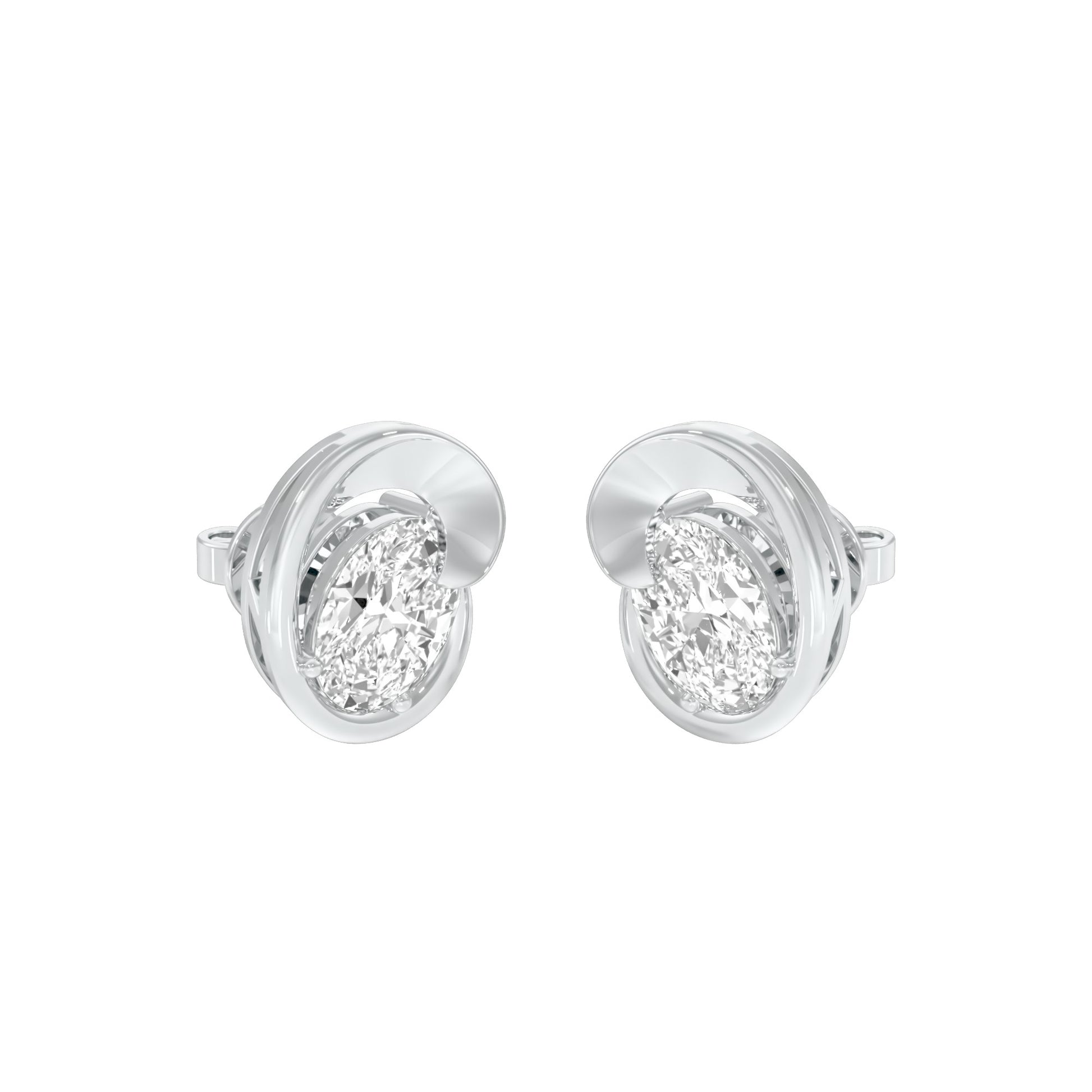 Twinkling Orbs Diamond Stud Earrings 18 KT / White Gold