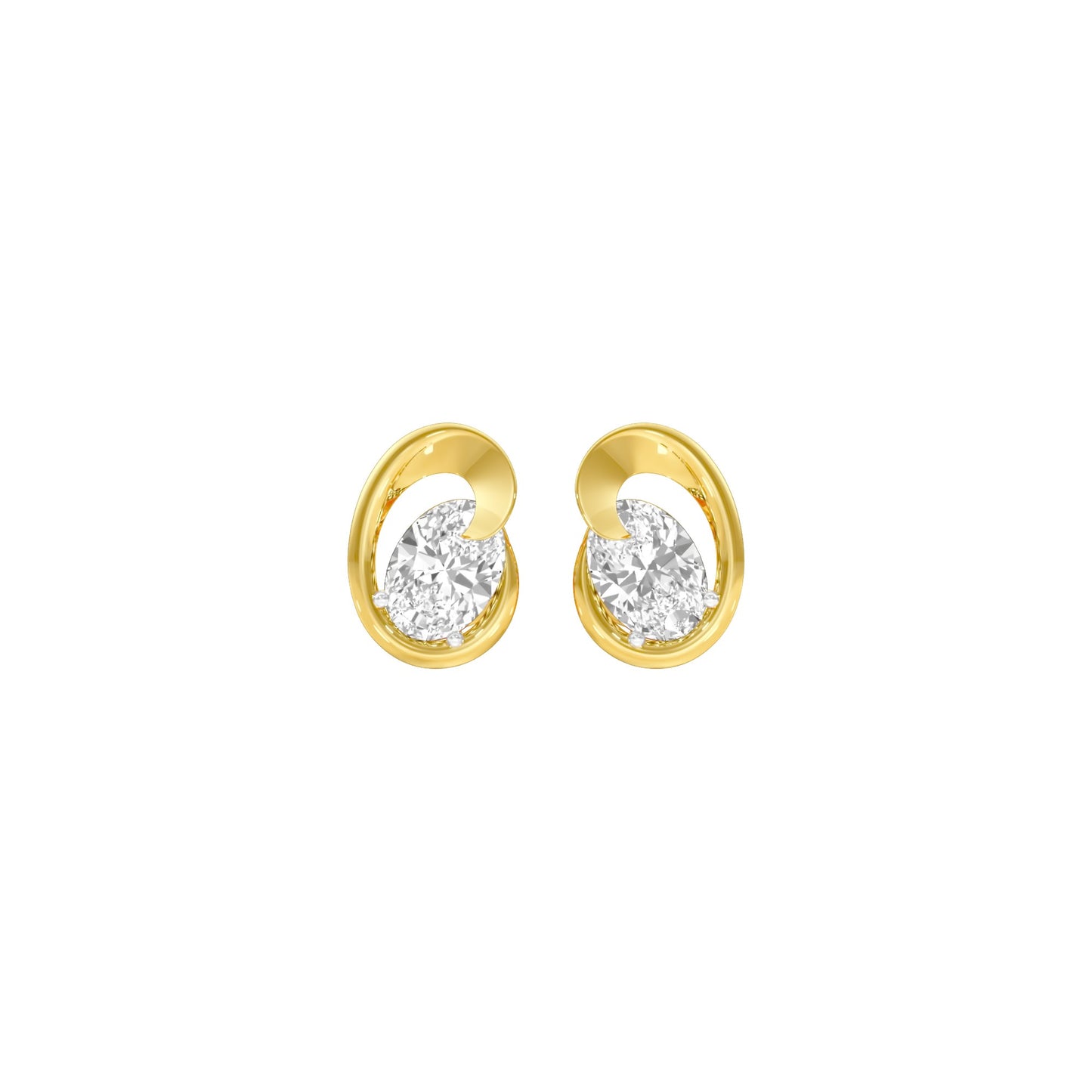 Twinkling Orbs Diamond Stud Earrings 18 KT / Yellow Gold