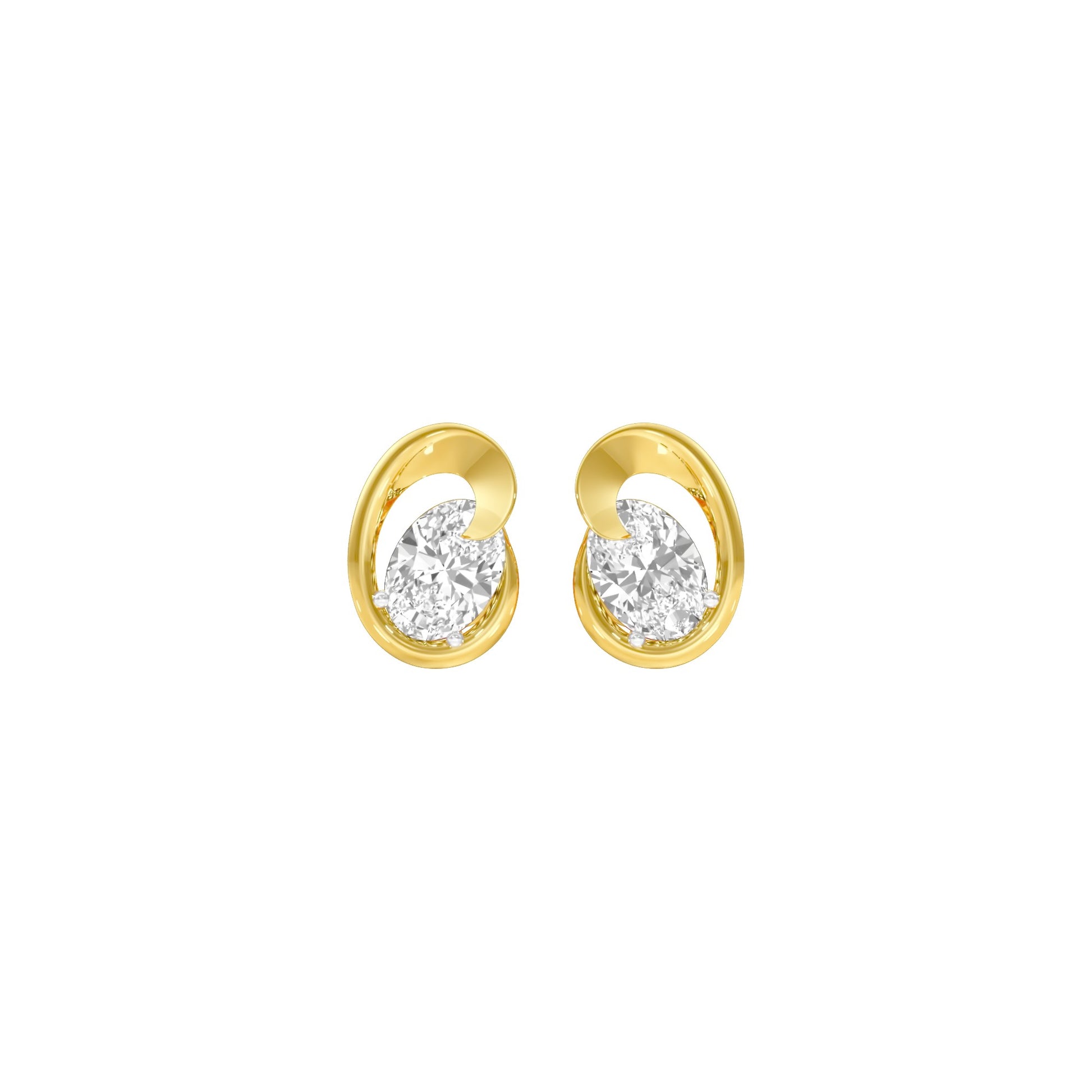 Twinkling Orbs Diamond Stud Earrings 18 KT / Yellow Gold