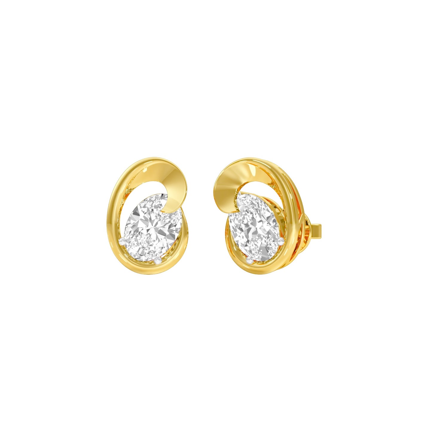 Twinkling Orbs Diamond Stud Earrings 18 KT / Yellow Gold