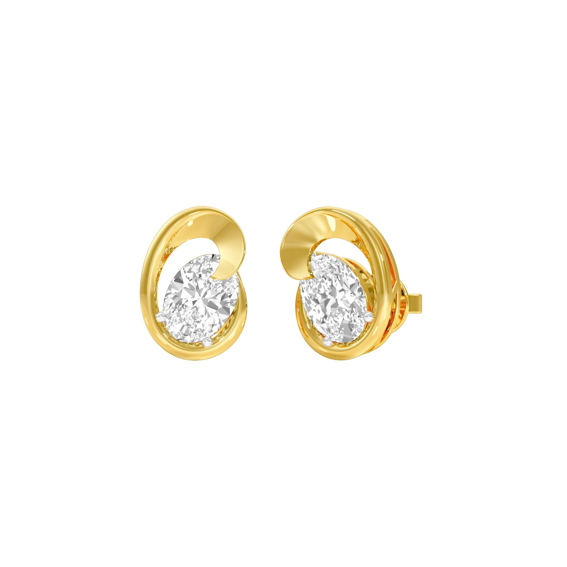Twinkling Orbs Diamond Stud Earrings 18 KT / Yellow Gold