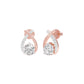 Unfolded Sparkle Diamond Stud Earrings 18 KT / Rose Gold