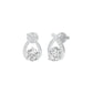 Unfolded Sparkle Diamond Stud Earrings 18 KT / White Gold