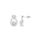 Unfolded Sparkle Diamond Stud Earrings 18 KT / White Gold