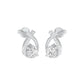 Unfolded Sparkle Diamond Stud Earrings 18 KT / White Gold