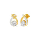 Unfolded Sparkle Diamond Stud Earrings 18 KT / Yellow Gold