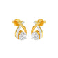 Unfolded Sparkle Diamond Stud Earrings 18 KT / Yellow Gold