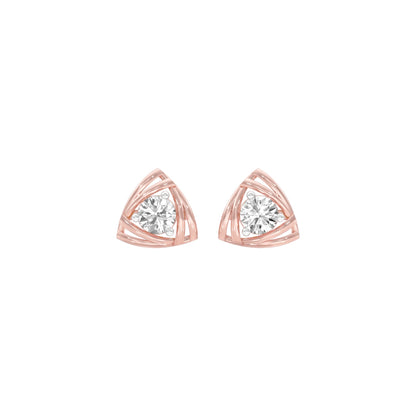 Prism Rolls Diamond Stud Earrings 18 KT / Rose Gold