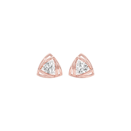 Prism Rolls Diamond Stud Earrings 18 KT / Rose Gold