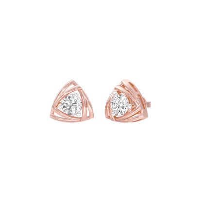 Prism Rolls Diamond Stud Earrings 18 KT / Rose Gold