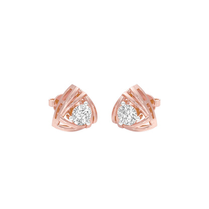 Prism Rolls Diamond Stud Earrings 18 KT / Rose Gold