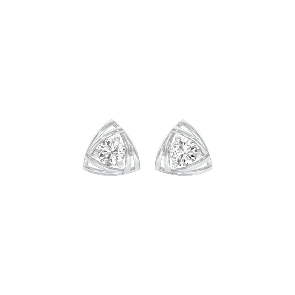 Prism Rolls Diamond Stud Earrings 18 KT / White Gold