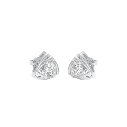 Prism Rolls Diamond Stud Earrings 18 KT / White Gold